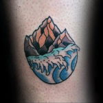 Фото тату море и горы 23.07.2019 №025 - mountain sea tattoo - tattoo-photo.ru