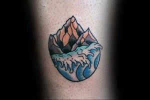 Фото тату море и горы 23.07.2019 №025 - mountain sea tattoo - tattoo-photo.ru