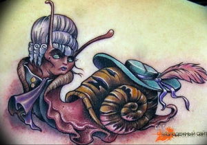 Фото тату улитка 28.07.2019 №017 - snail tattoo - tattoo-photo.ru