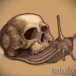 Фото тату улитка 28.07.2019 №018 - snail tattoo - tattoo-photo.ru