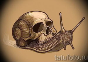 Фото тату улитка 28.07.2019 №018 - snail tattoo - tattoo-photo.ru