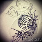 Фото тату улитка 28.07.2019 №042 - snail tattoo - tattoo-photo.ru