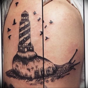 Фото тату улитка 28.07.2019 №087 - snail tattoo - tattoo-photo.ru