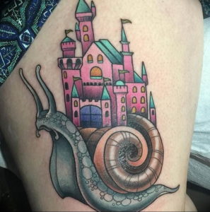 Фото тату улитка 28.07.2019 №090 - snail tattoo - tattoo-photo.ru