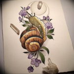 Фото тату улитка 28.07.2019 №134 - snail tattoo - tattoo-photo.ru