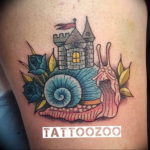 Фото тату улитка 28.07.2019 №136 - snail tattoo - tattoo-photo.ru