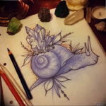 Фото тату улитка 28.07.2019 №177 - snail tattoo - tattoo-photo.ru