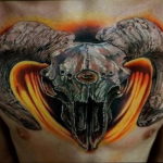 Фото тату череп козла 28.07.2019 №036 - goat skull tattoo - tattoo-photo.ru