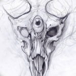Фото тату череп козла 28.07.2019 №069 - goat skull tattoo - tattoo-photo.ru