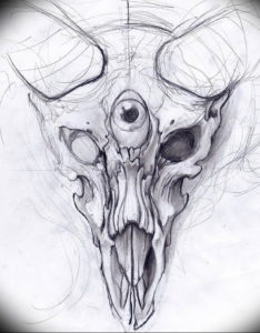 Фото тату череп козла 28.07.2019 №069 - goat skull tattoo - tattoo-photo.ru