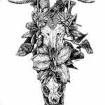 Фото тату череп козла 28.07.2019 №072 - goat skull tattoo - tattoo-photo.ru