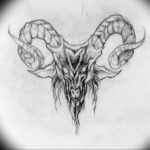 Фото тату череп козла 28.07.2019 №079 - goat skull tattoo - tattoo-photo.ru