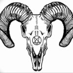 Фото тату череп козла 28.07.2019 №082 - goat skull tattoo - tattoo-photo.ru