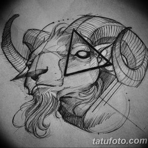 Фото тату череп козла 28.07.2019 №099 - goat skull tattoo - tattoo-photo.ru