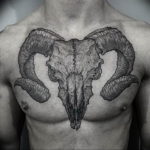 Фото тату череп козла 28.07.2019 №126 - goat skull tattoo - tattoo-photo.ru
