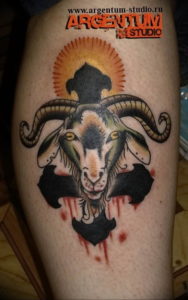 Фото тату череп козла 28.07.2019 №140 - goat skull tattoo - tattoo-photo.ru