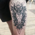 Фото тату череп козла 28.07.2019 №159 - goat skull tattoo - tattoo-photo.ru