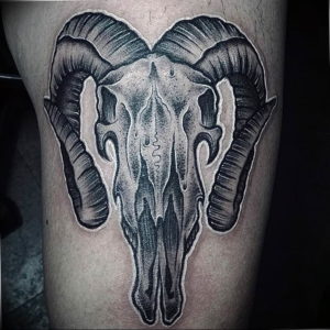 Фото тату череп козла 28.07.2019 №173 - goat skull tattoo - tattoo-photo.ru