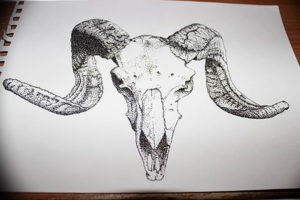 Фото тату череп козла 28.07.2019 №203 - goat skull tattoo - tattoo-photo.ru
