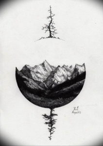 Фото эскиз тату горы 23.07.2019 №003 - sketch of a mountain tattoo - tattoo-photo.ru