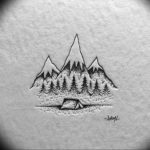 Фото эскиз тату горы 23.07.2019 №004 - sketch of a mountain tattoo - tattoo-photo.ru