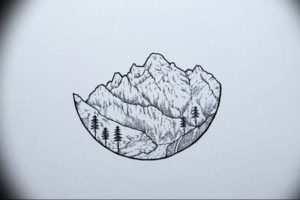 Фото эскиз тату горы 23.07.2019 №014 - sketch of a mountain tattoo - tattoo-photo.ru