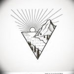 Фото эскиз тату горы 23.07.2019 №016 - sketch of a mountain tattoo - tattoo-photo.ru