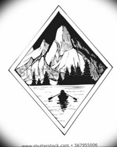 Фото эскиз тату горы 23.07.2019 №021 - sketch of a mountain tattoo - tattoo-photo.ru