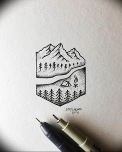 Фото эскиз тату горы 23.07.2019 №025 - sketch of a mountain tattoo - tattoo-photo.ru