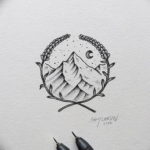 Фото эскиз тату горы 23.07.2019 №029 - sketch of a mountain tattoo - tattoo-photo.ru