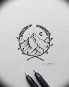 Фото эскиз тату горы 23.07.2019 №029 - sketch of a mountain tattoo - tattoo-photo.ru