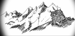 Фото эскиз тату горы 23.07.2019 №035 - sketch of a mountain tattoo - tattoo-photo.ru