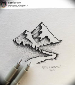 Фото эскиз тату горы 23.07.2019 №036 - sketch of a mountain tattoo - tattoo-photo.ru