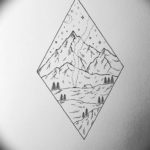 Фото эскиз тату горы 23.07.2019 №041 - sketch of a mountain tattoo - tattoo-photo.ru