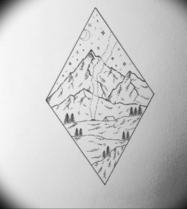 Фото эскиз тату горы 23.07.2019 №041 - sketch of a mountain tattoo - tattoo-photo.ru