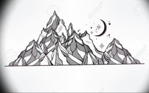 Фото эскиз тату горы 23.07.2019 №045 - sketch of a mountain tattoo - tattoo-photo.ru