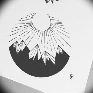 Фото эскиз тату горы 23.07.2019 №051 - sketch of a mountain tattoo - tattoo-photo.ru