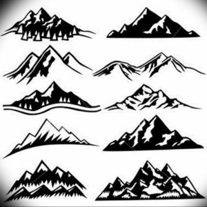 Фото эскиз тату горы 23.07.2019 №056 - sketch of a mountain tattoo - tattoo-photo.ru