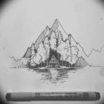 Фото эскиз тату горы 23.07.2019 №058 - sketch of a mountain tattoo - tattoo-photo.ru