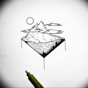 Фото эскиз тату горы 23.07.2019 №059 - sketch of a mountain tattoo - tattoo-photo.ru