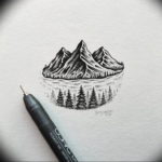 Фото эскиз тату горы 23.07.2019 №063 - sketch of a mountain tattoo - tattoo-photo.ru