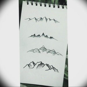 Фото эскиз тату горы 23.07.2019 №065 - sketch of a mountain tattoo - tattoo-photo.ru