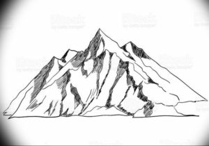 Фото эскиз тату горы 23.07.2019 №066 - sketch of a mountain tattoo - tattoo-photo.ru