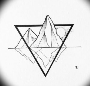 Фото эскиз тату горы 23.07.2019 №068 - sketch of a mountain tattoo - tattoo-photo.ru