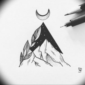 Фото эскиз тату горы 23.07.2019 №075 - sketch of a mountain tattoo - tattoo-photo.ru