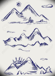 Фото эскиз тату горы 23.07.2019 №080 - sketch of a mountain tattoo - tattoo-photo.ru