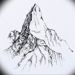 Фото эскиз тату горы 23.07.2019 №084 - sketch of a mountain tattoo - tattoo-photo.ru