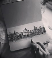 Фото эскиз тату горы 23.07.2019 №085 — sketch of a mountain tattoo — tattoo-photo.ru