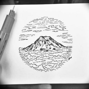 Фото эскиз тату горы 23.07.2019 №088 - sketch of a mountain tattoo - tattoo-photo.ru