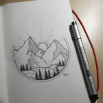 Фото эскиз тату горы 23.07.2019 №089 - sketch of a mountain tattoo - tattoo-photo.ru